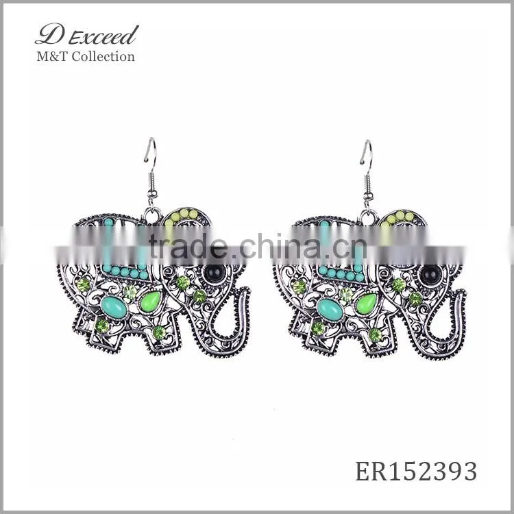 New Designs Women's Vintage Jewellery Earrings Elephant Piercing Gold Plating Drop Earrings