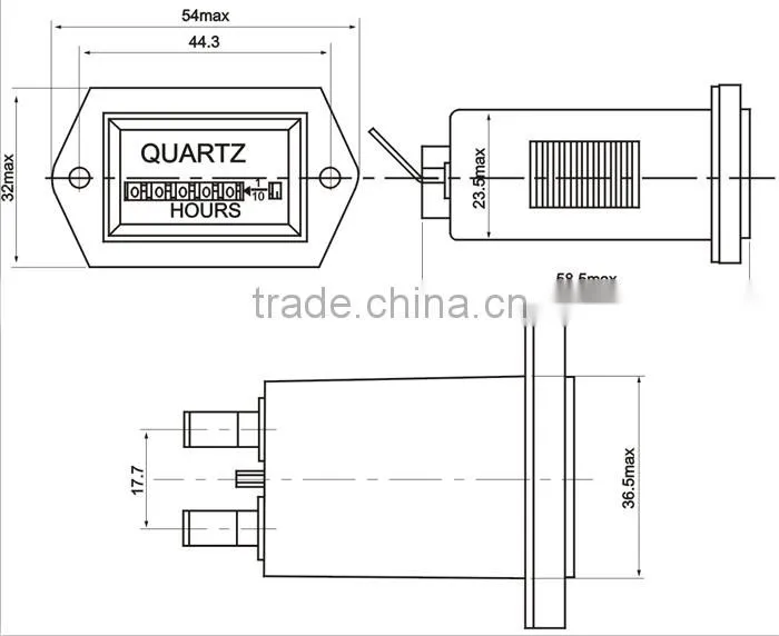 CE Approval 7 Digits Mechanical Hour Meter / Timer ( 0 to 99999.99 Hours)
