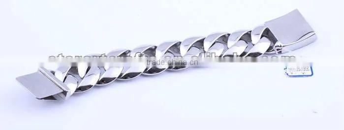 B188 fashion high super big size 316l stainless steel bracelets