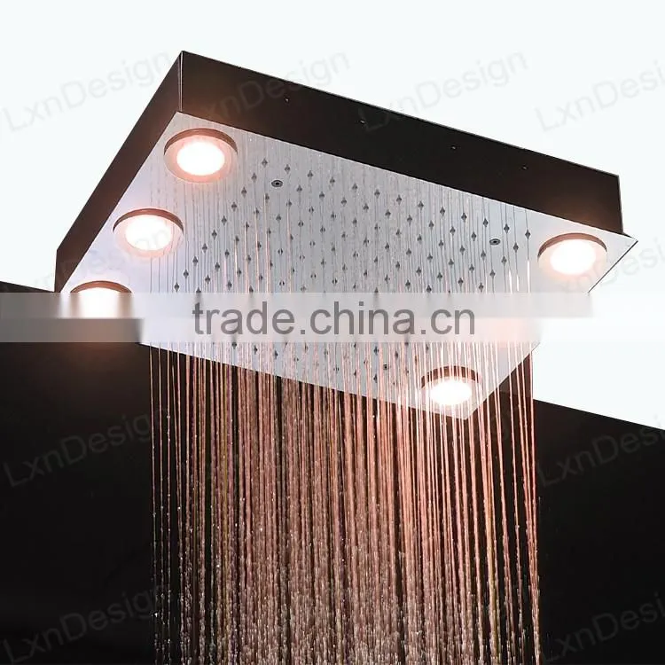 embed ceiling bath shower 2 in 1 multiple color remote control electric shower set with led light bathroom shower set