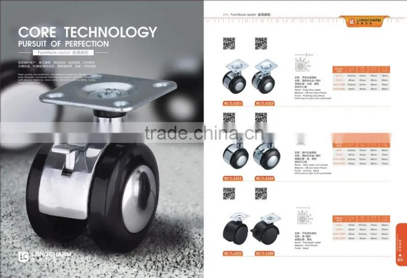 40mm TPR ball bearing caster flat furniture casters chair caster