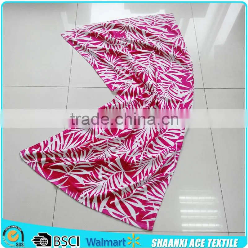 100% cotton green color special pineapple design printing beach towel pareo ethnic felling beach towel