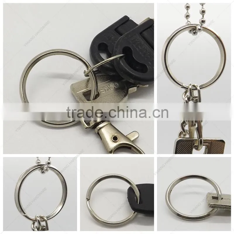 high quality metal split keyrings with 5 link chains and small jump ring