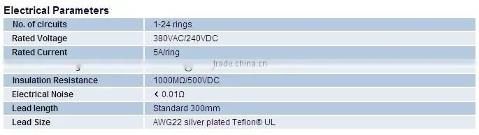 ID12.7mm OD54 mm 6circuits 5A electrical contacts slip ring moter stater diamram
