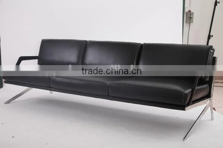 304# stainless steel leather American sleeper sofa DS-60 sofa sale