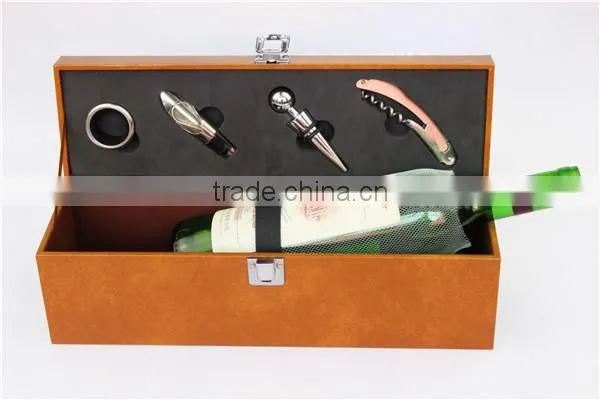 luxury leather box wine set made in china