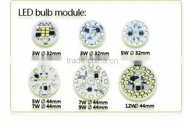 High PF(PF>0.95)!! 5W 7W 9W 12W 15W led light module, for downlight no driver PCB Led light module 220V
