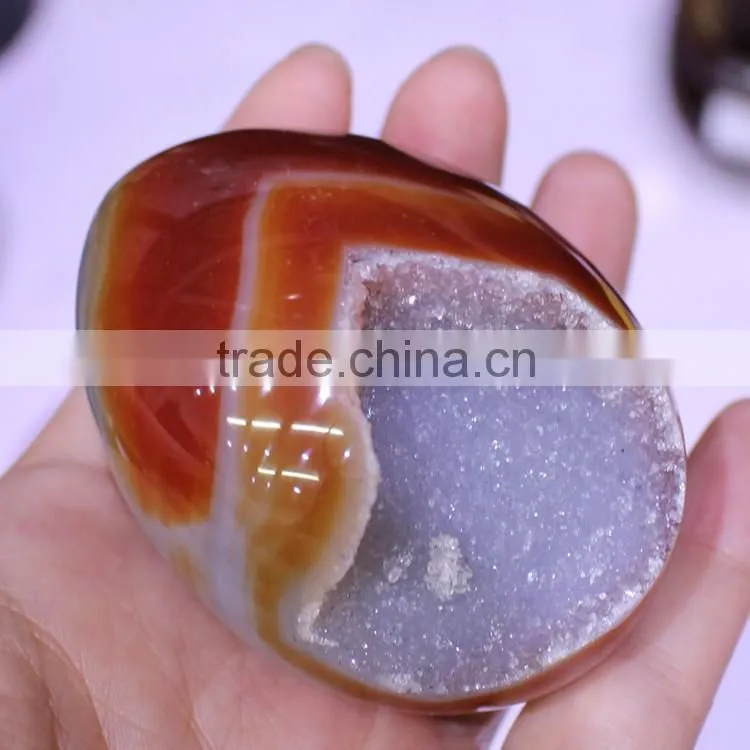 Moss Agate Geode Gemstone Egg Wholesale