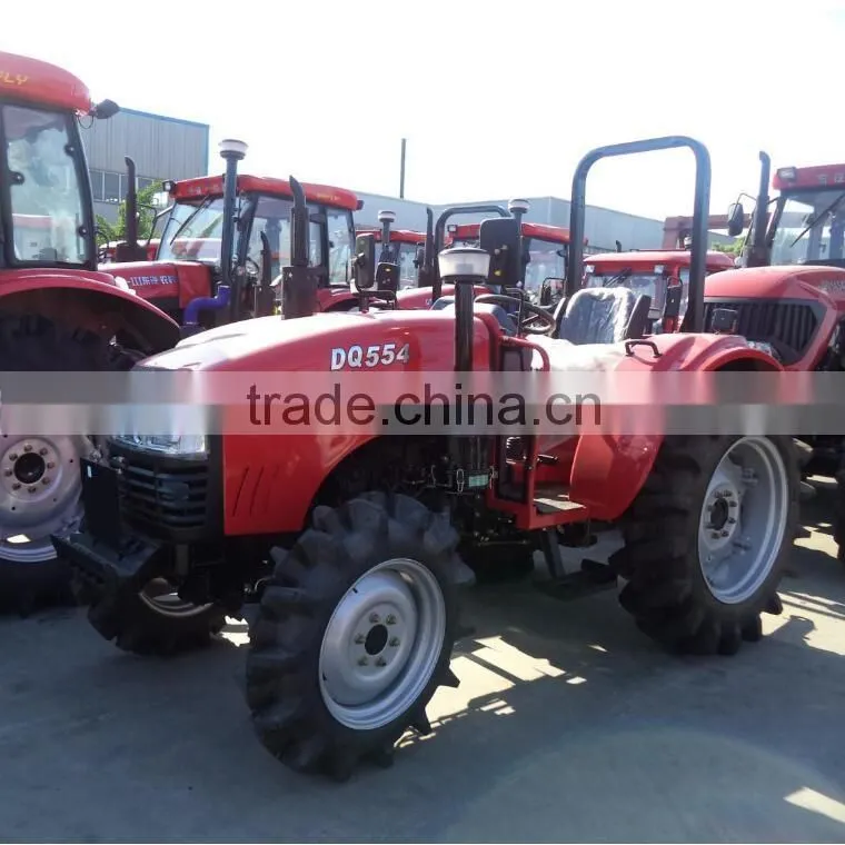 High quality DQ554 55HP 4x4 4WD Agricultural Tractor with Paddy tyre for sale
