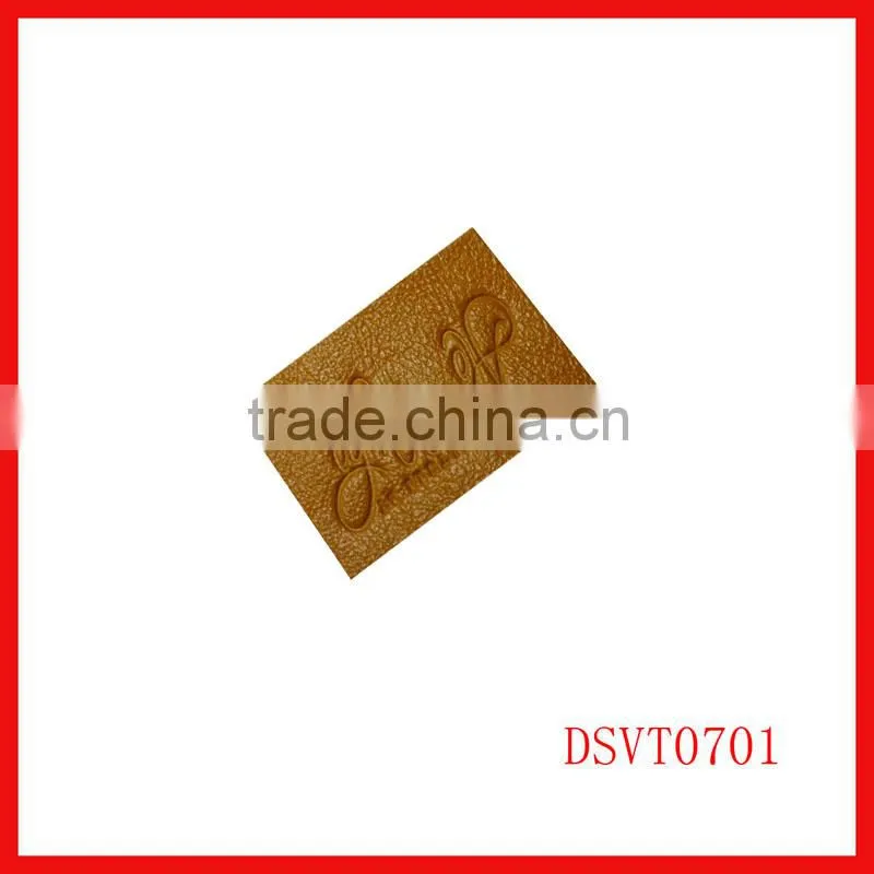 Sewing on garments and bags pu or real brown leather patch
