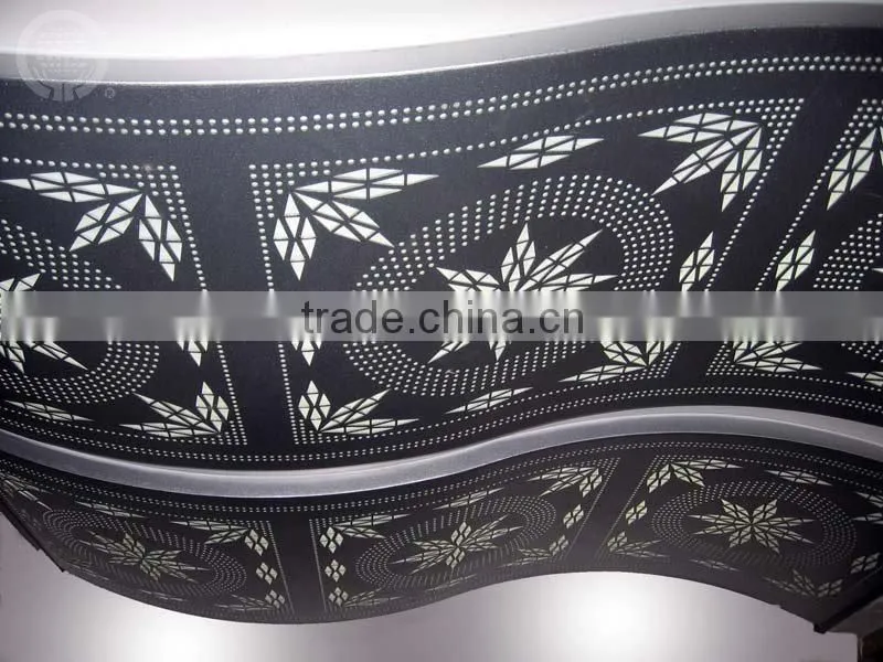 Curved perforated aluminum false ceiling panel
