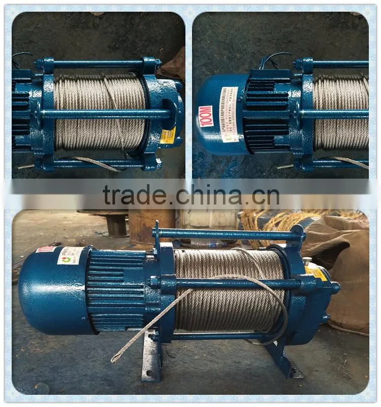 hot sale 500kg-1000kg Wire Rope Electric Motor Hoist/Electric Winch