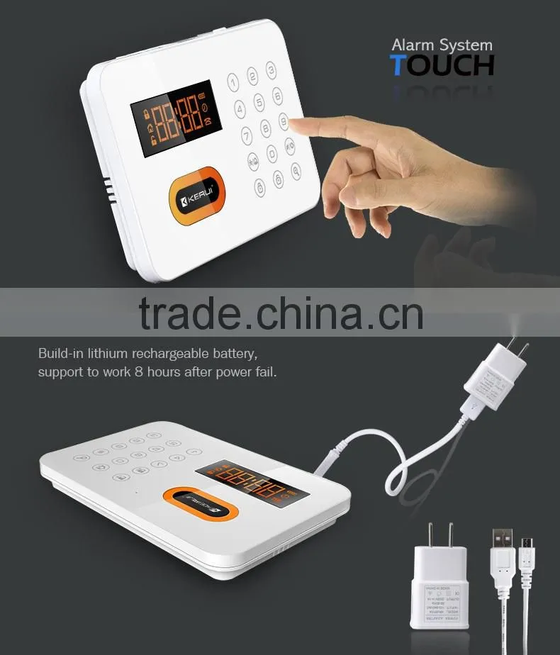 NEW!!! CE RoHS 120 built-in siren Smart Touch panel PSTN wireless home burglar alarm security systems with smart sockets