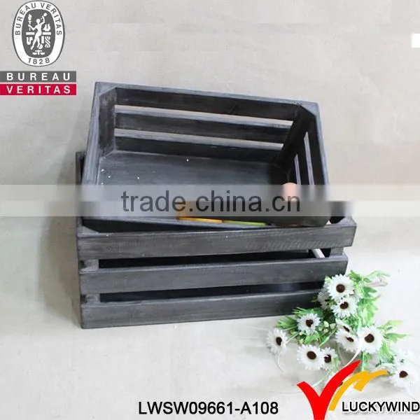 Luckywind wholesale vintage wooden storage basket