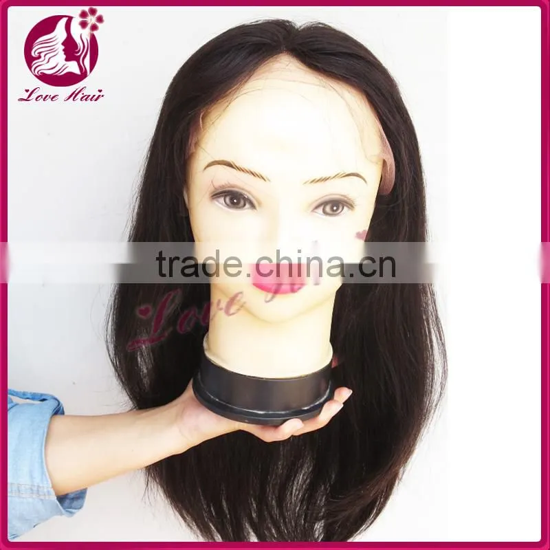 2014 AAAAA grade natural color Peruvian human hair wig