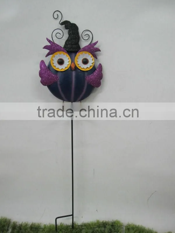 Halloween decorative metal owl garden stake