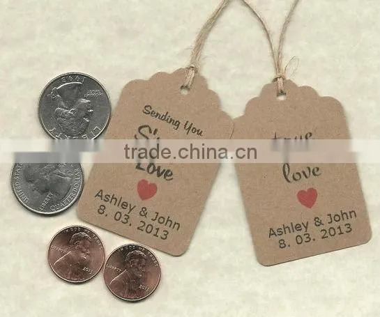 Recycled kraft paper hang tags for lady's clothing