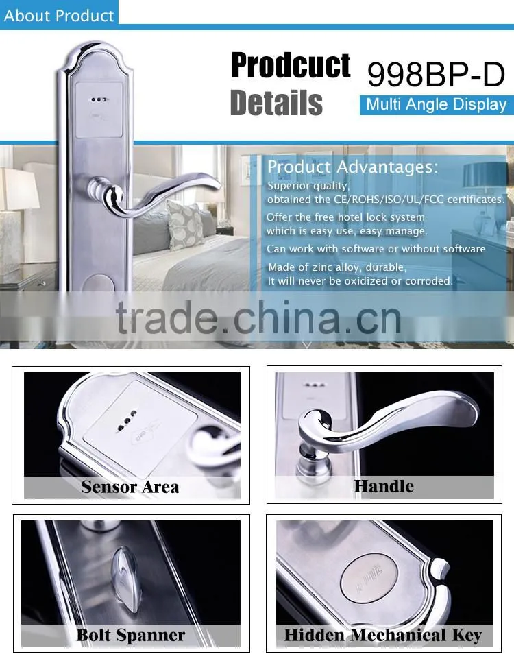 high quality digital hotel card lock with access control system