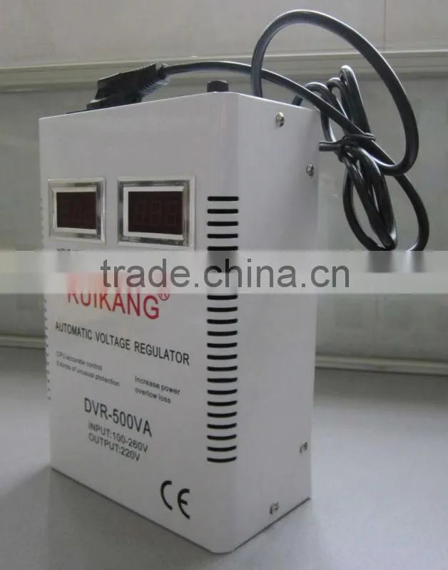 DVR-1500VA wall mount stabilizer ac voltage regulator 80% power relay type home electrical stabilizer 220V 50Hz