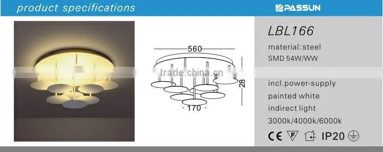 high power 54w led ceiling light / led chandelier