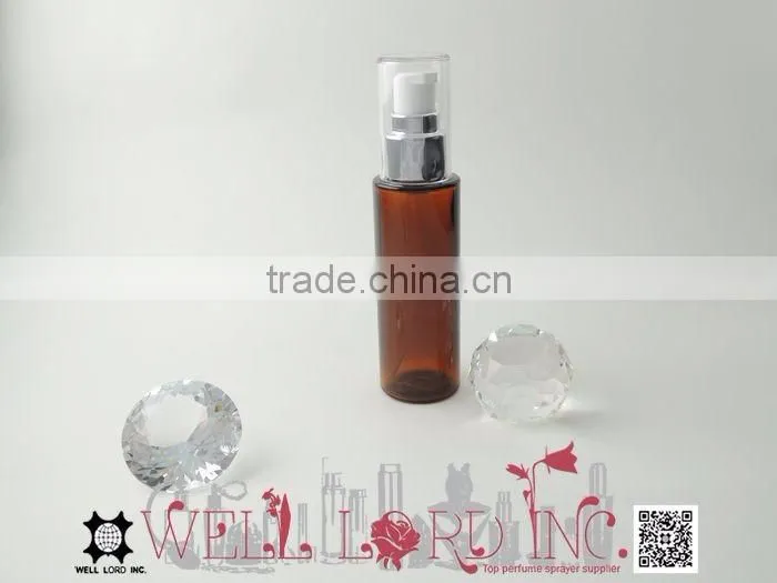 55ml special amber clear PET bottle with lotion pump