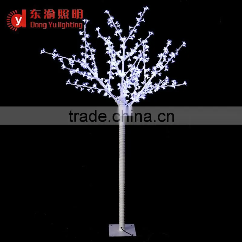 White Osaka Cherry Blossom 480 LEDs Christmas Light Tree 250mm with steel pipe + white PU plastic trunk
