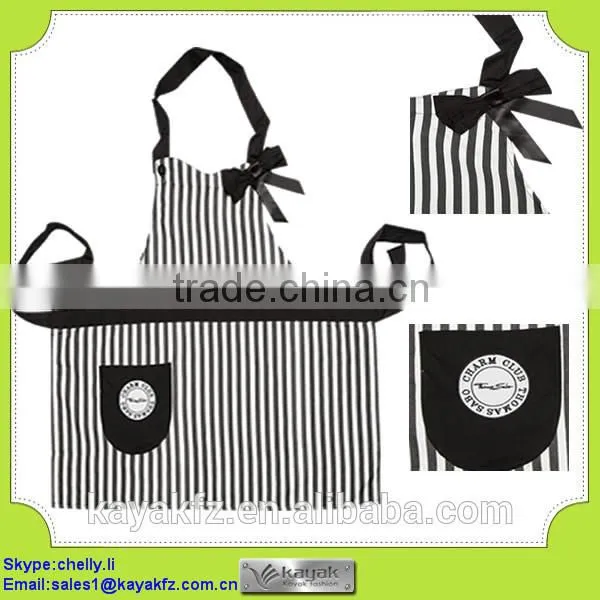 custom made cotton bib stripe blue apron for cheaf