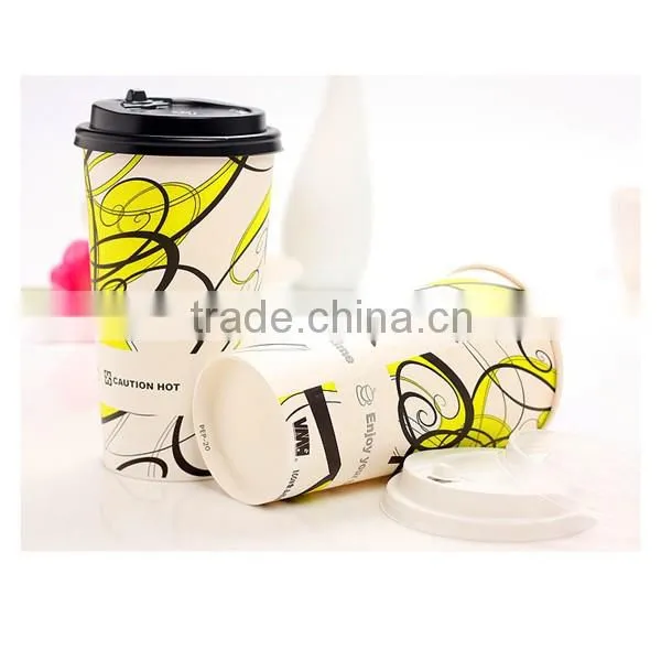 2016 factory new fashion design 8oz/9oz paper cup with lid from china alibaba supplier