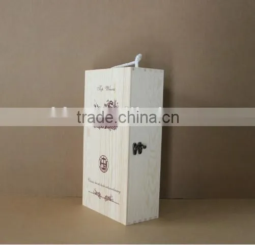 2 bottle pine wooden wine box without wine accessories / wine packaging boxes