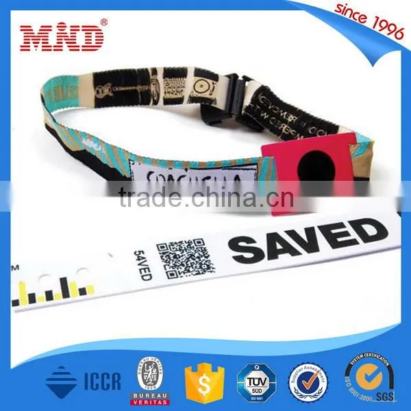 MDWW62 Gold supplier china customized rfid woven wristband