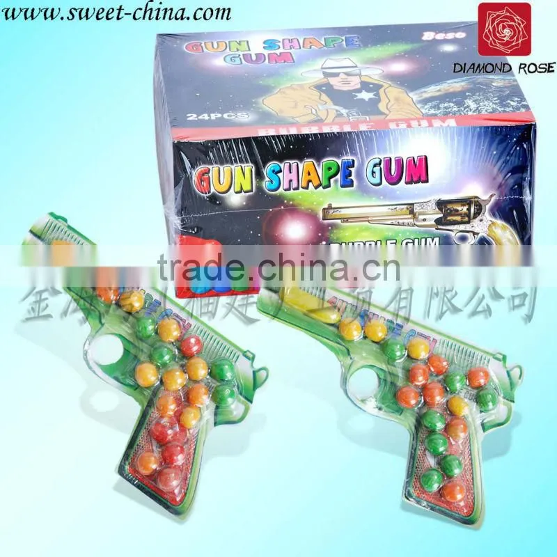 Gun shape bubble gum in box