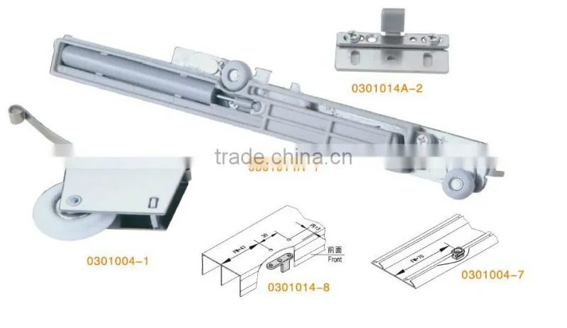 inner-hanging type steel and PA6 sliding door hardware with soft close