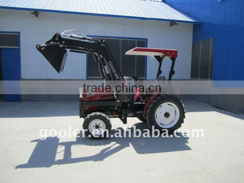 Small tractor 30HP 4WD with 4in1 assembled loader and 3PL backhoe