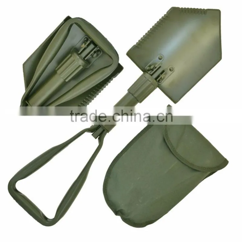 Folding Spade with Bag, Olive Green Comparable Bundeswehr / US Army Military Shovel / Field Spade
