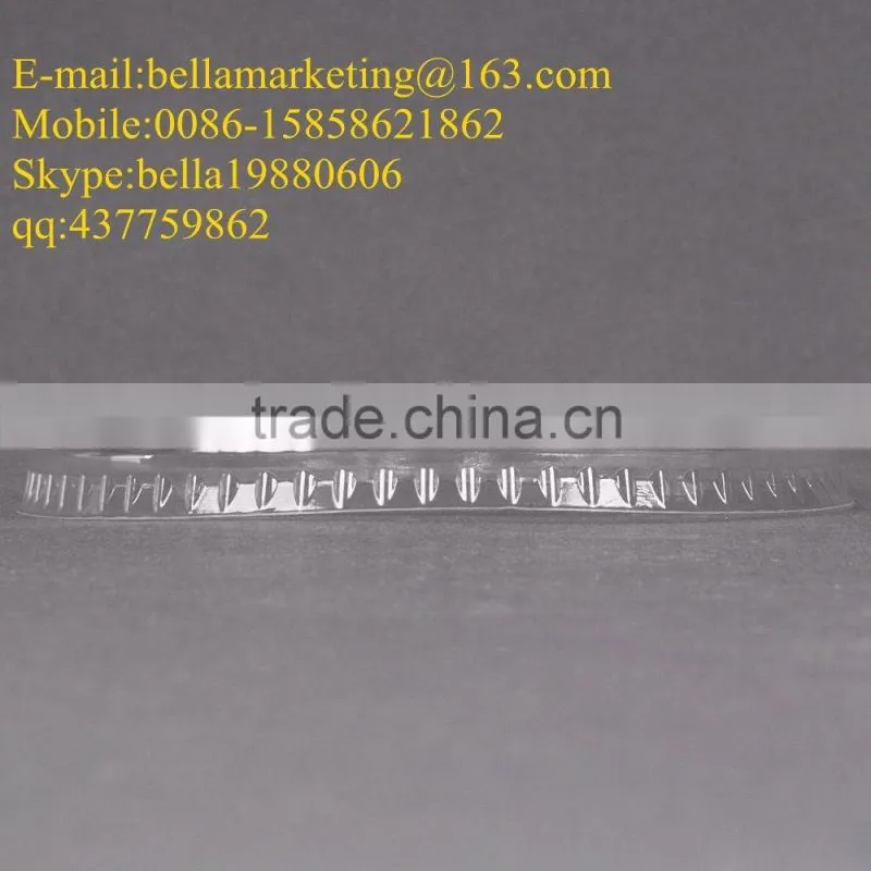 Disposable Flat Plastic Cup Lid with Straw Slot and Identification Buttons