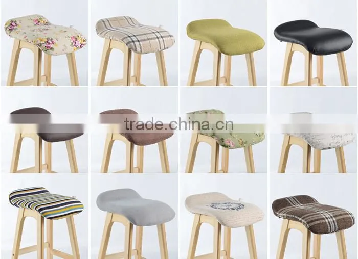 2015 antique wood and fabric high bar chair BAR00001