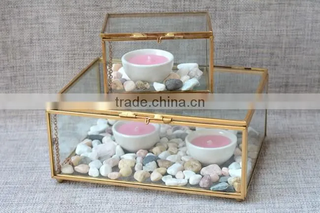 Presentation box single small/ photo box /Christmas candy storage containers rectangular clear glass box