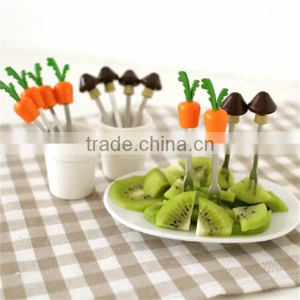 Cute crab shape silicone fruit fork with stainless steel