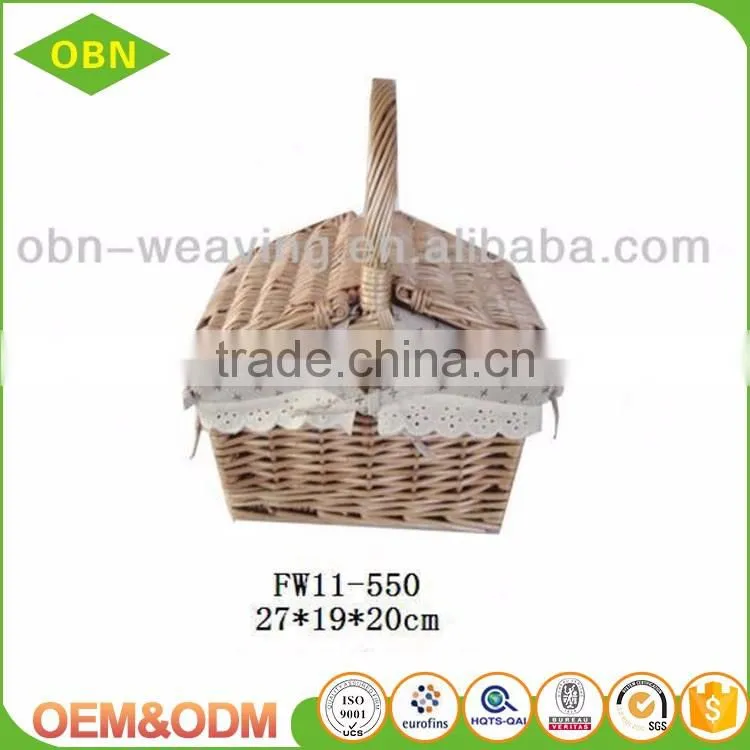 China custom excellent quality wholesale cheap handmade mini empty wicker picnic basket