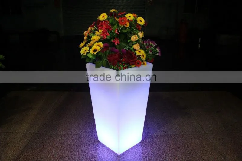 Led lighted flower pots plastic flower vase home decoration pots