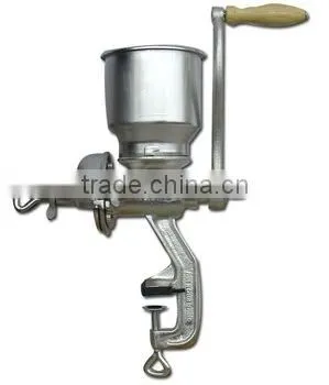Cast iron corn grinder with high/low hopper
