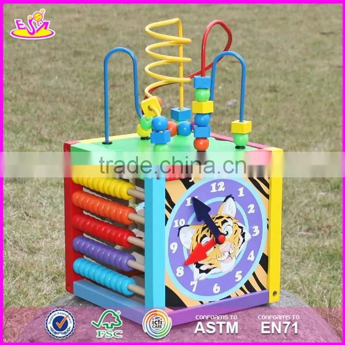 2017 new design multi-function 5 in 1 kids wooden bead roller coaster W11B137