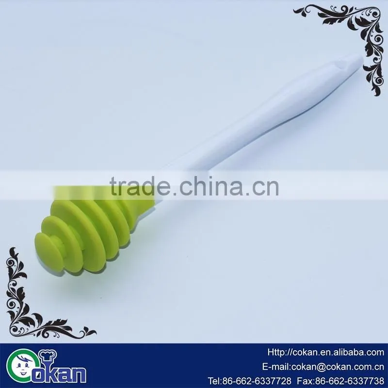 100% food grade silicone bee honey splash bar/honey muddler honey dipper mixing spoon honey stick with wood handle