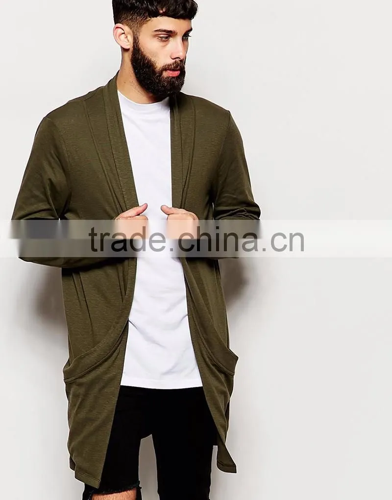 wholesale mens long cardigan sweater pockets