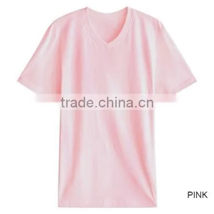 100% cotton v-neck t-shirt for man, custom soft v-neck t-shirt wholesale