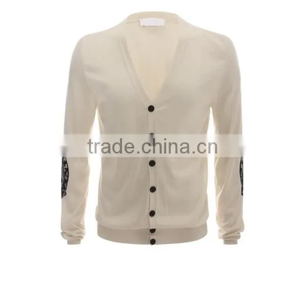 Direct sale allover skull lace printing men's cardigan