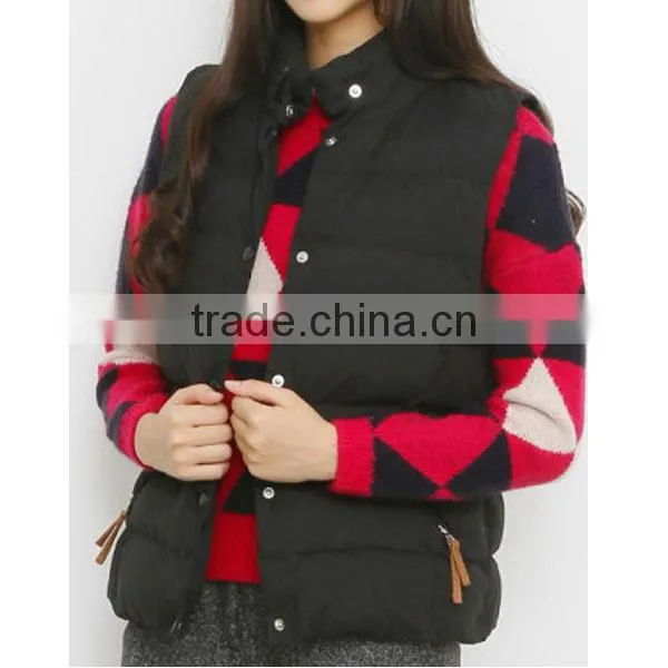 2015 Customized Outdoor Woman Slim Cotton Vests Wholesale
