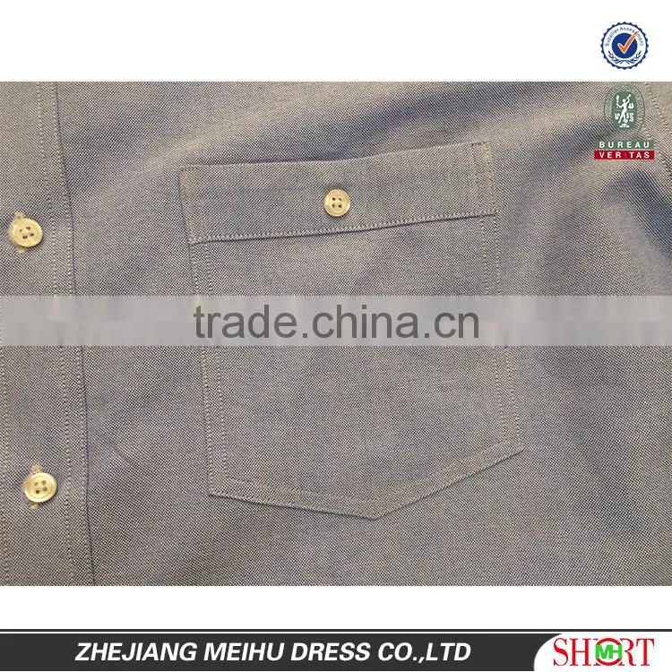 2016 Custom Men cotton button down collar oxford shirt , short sleeve dress shirt