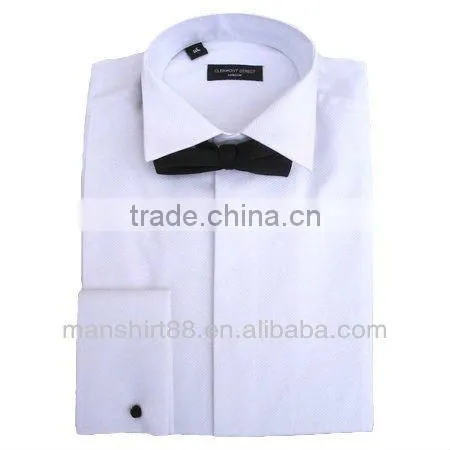 2017 white french cuff wing collar tuxedo shirt for man