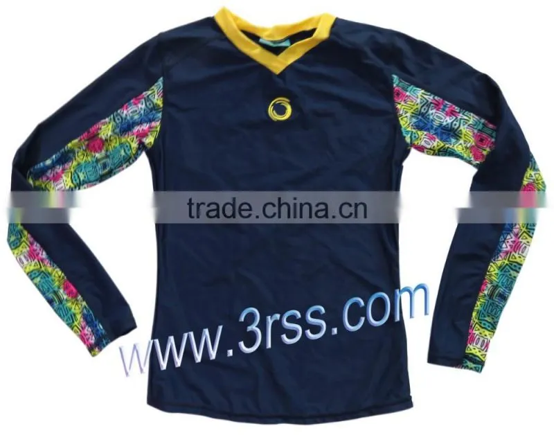 men long sleeve printed custom rash guard with UPF50+